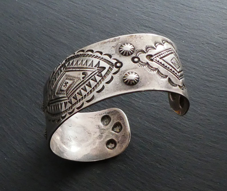​Whirling Log Navajo ingot bracelet 1920s